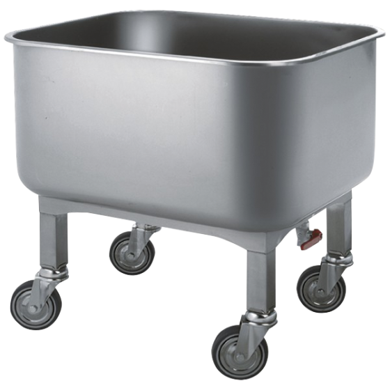 Carro de transporte inoxidable con desagüe 1/2" 200 lts.