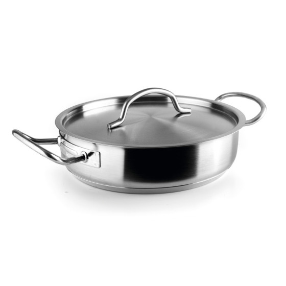 Paellera Lacor Chef-Classic | Acero Inoxidable 18/10 | Ø 50 cm | 17,6 Litros | Con Tapa | Apta Inducción y Horno