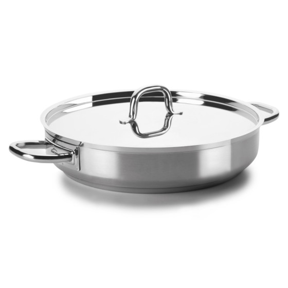 Paellera Lacor Chef-Luxe | Acero Inoxidable 18/10 | Ø 40 cm | 10 Litros | Con Tapa | Espesor 1,5 mm | Apta Inducción
