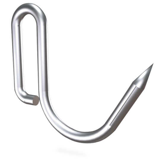 Fricosmos Gancho de varilla inox J con pestaña, 10 unidades