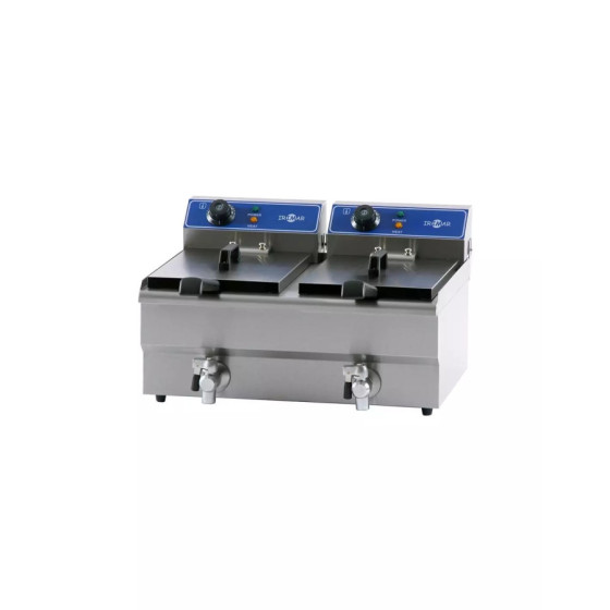 Freidora eléctrica doble con grifo FRY-13+13