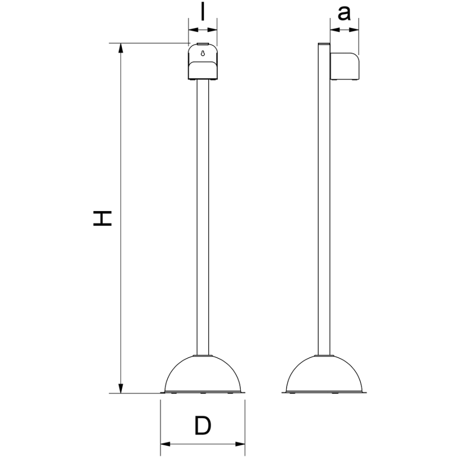 Fricosmos - Columna para botella de gel hidroalcohólico AISI 304