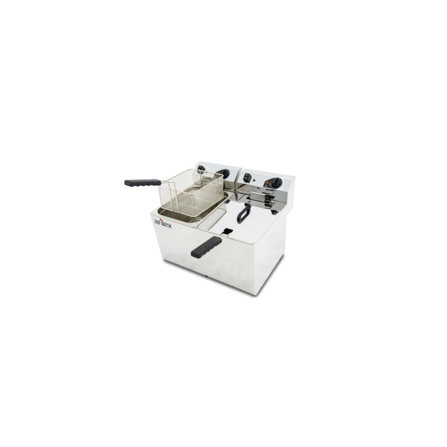Freidora eléctrica EVOLUTION sin grifo capacidad 10+10 litros con potencia 3,5+3,5 kw monofásica con contactor EVO1010