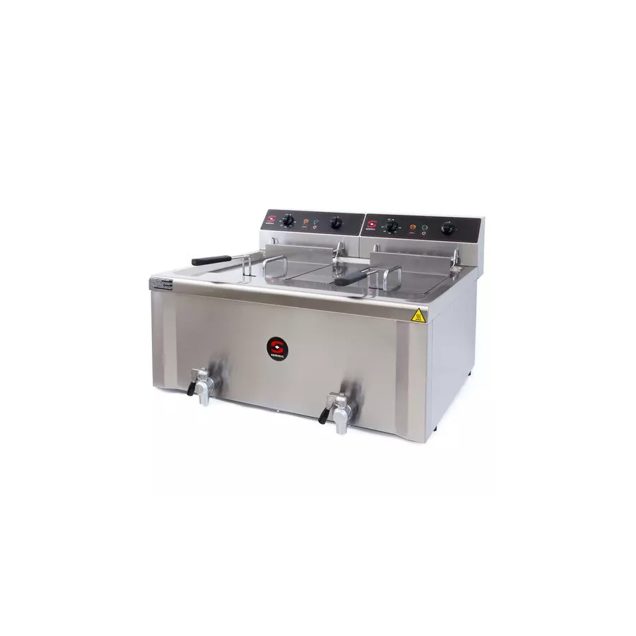 Freidora Industrial Doble Sammic FE-12+12 con Grifos | 12+12 Litros | 18000W | 400V Trifásica