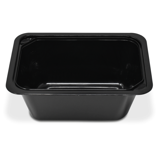 Fricosmos - Envase take away rectangular negro con tapa | 0,9 l
