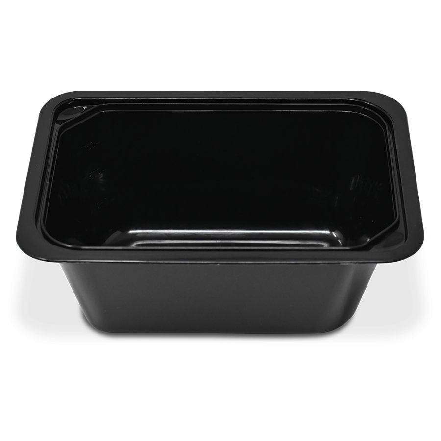 Fricosmos - Envase take away rectangular negro con tapa | 0,9 l