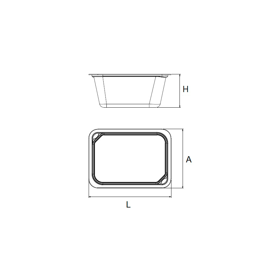 Fricosmos - Envase take away rectangular negro con tapa | 0,9 l