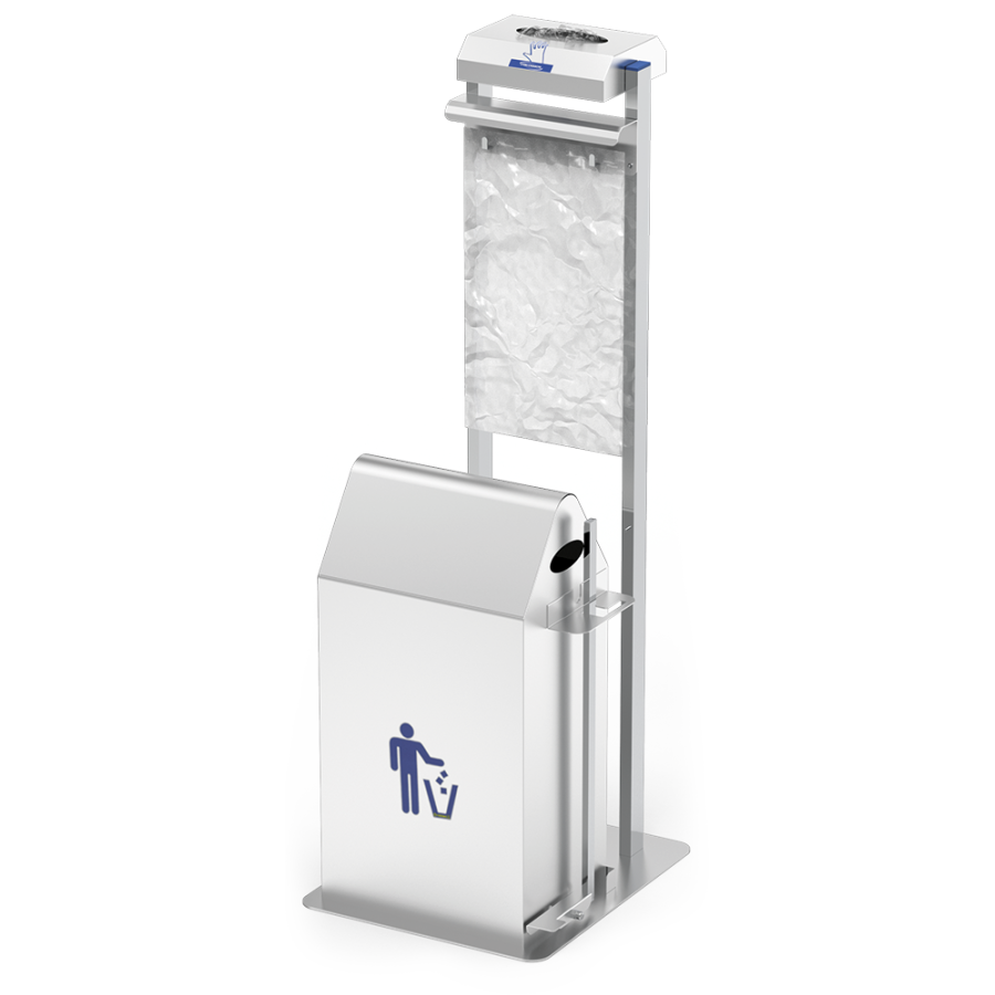 Fricosmos - Dispensador de guantes y bolsas con papelera a pedal