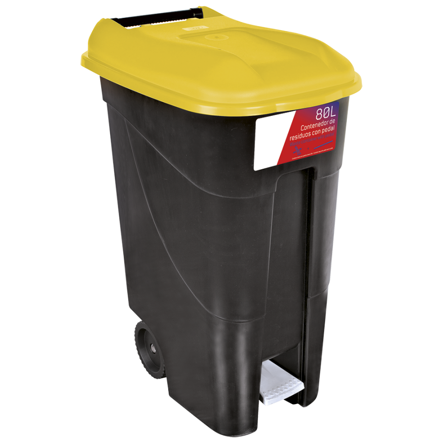 Fricosmos Contenedor de desperdicios GO amarillo 80L con ruedas
