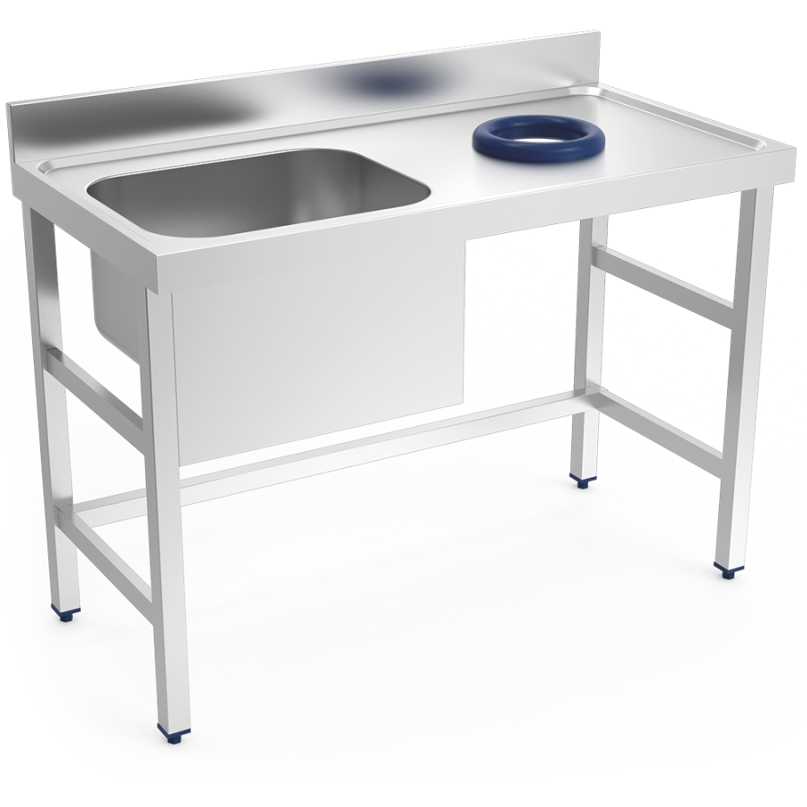 Fricosmos Mesa mural con fregadero izquierdo 1200x600x850 mm