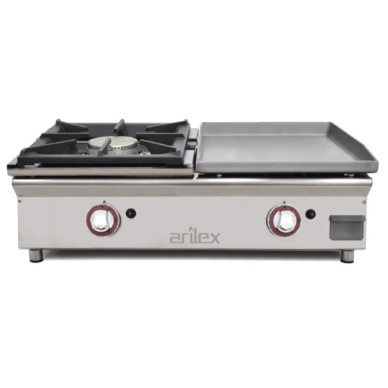 Plancha a gas 40 cm en acero laminado 6 mm + fogón 6 Kw 80PGLFN