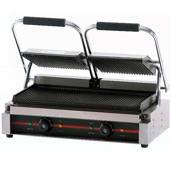 Plancha grill eléctrica profesional GR-475 RR con placas ranuradas