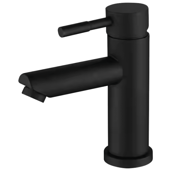 Fricosmos Grifo Lavabo Inoxidable Negro Monomando Vega BK