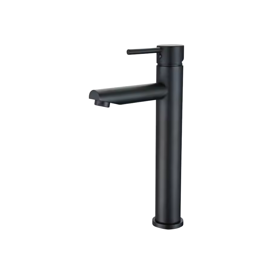 Fricosmos Grifo Lavabo Alto Negro Inoxidable Serie Vega BK