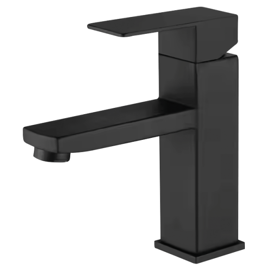 Fricosmos Grifo Lavabo Inoxidable Monomando Merak BK Negro Mate