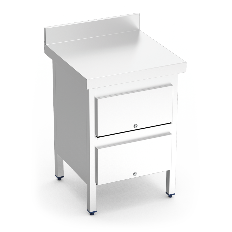 Fricosmos Mesa de Trabajo Inox Mural con 2 Cajones