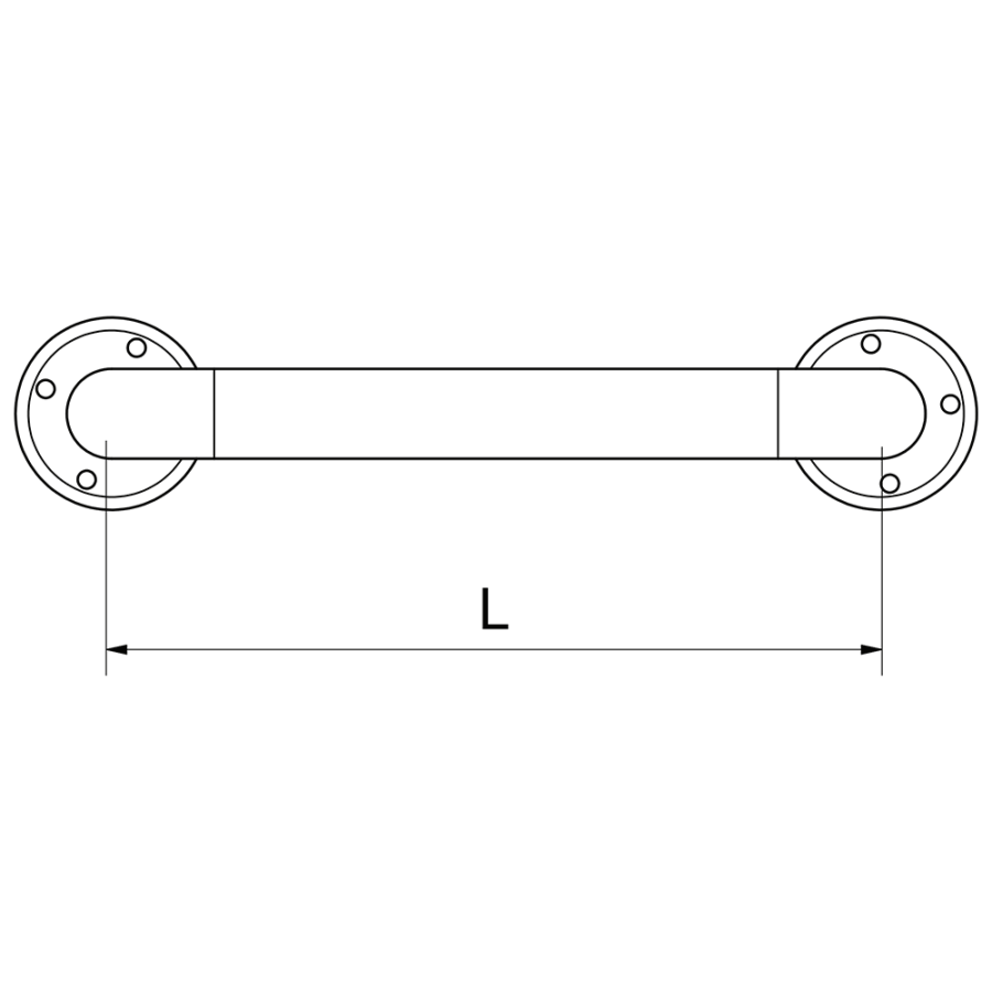 Fricosmos Barra de apoyo mural inox 600 mm Serie Black
