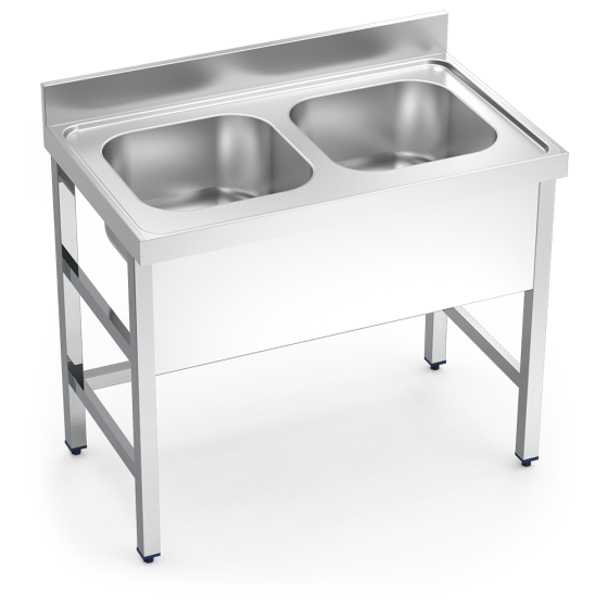 Fricosmos Fregadero Inox 2 Cubetas con Soporte 1000x600x850