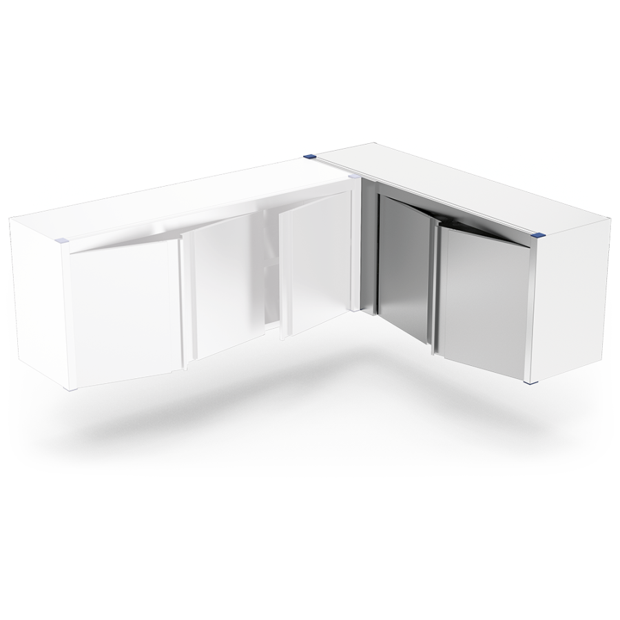Fricosmos - Armario inox de esquina izquierda con puertas abatibles