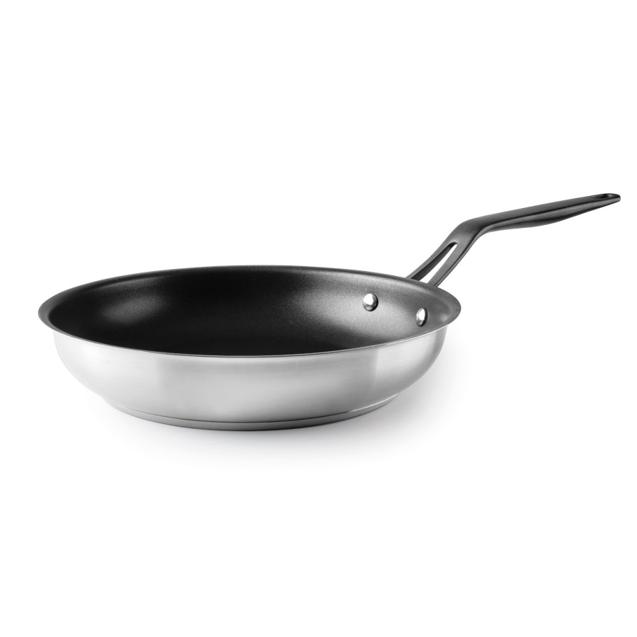 Sartén Lacor Origin Antiadherente | Acero Inoxidable 18/10 | Ø 24 cm | Mango PVD | Apta Inducción y Horno