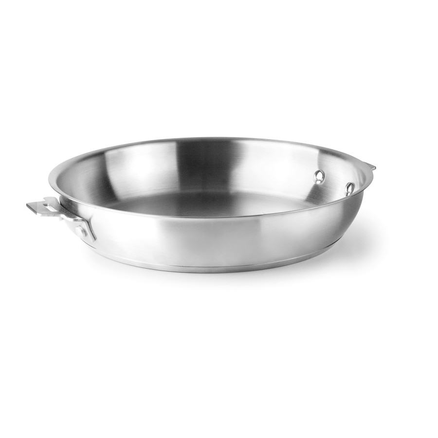 Sartén Lacor Combi | Acero Inoxidable 18/10 | Ø 28 cm | 3 Litros | Fondo Sándwich | Apta Inducción y Horno