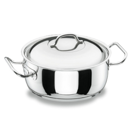 Cacerola con Tapa Profesional | Acero Inox 18/10 | Ø 20 cm | Capacidad 2,5 L | Fondo Sándwich Inducción