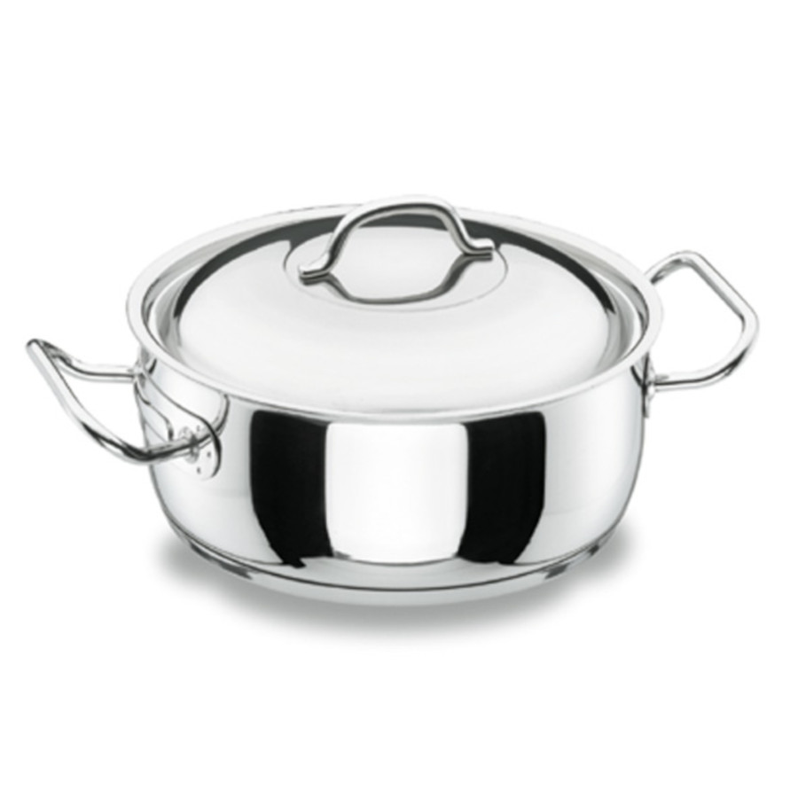 Cacerola con Tapa Profesional | Acero Inox 18/10 | Ø 20 cm | Capacidad 2,5 L | Fondo Sándwich Inducción