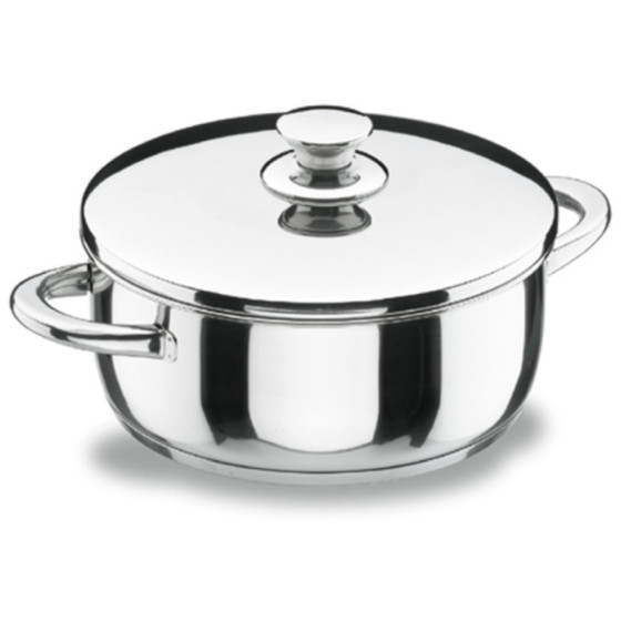 Cacerola con Tapa Vitrocor | Acero Inox 18/10 | Ø 20 cm | Capacidad 2,5 L | Fondo Sándwich Inducción