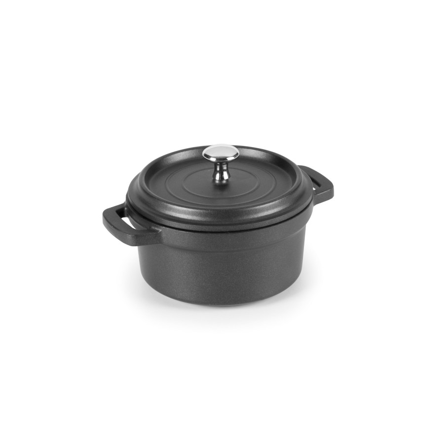 Mini Cocotte con Tapa Negra | Aluminio Fundido | Ø 14 cm | Capacidad 0,9 L | Antiadherente ILAG Inducción