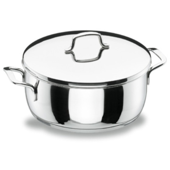 Cacerola con Tapa Gourmet | Acero Inox 18/10 | Ø 26 cm | Capacidad 4,5 L | Triple Fondo Difusor Inducción