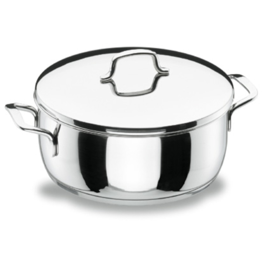 Cacerola con Tapa Gourmet | Acero Inox 18/10 | Ø 22 cm | Capacidad 3 L | Triple Fondo Difusor Inducción