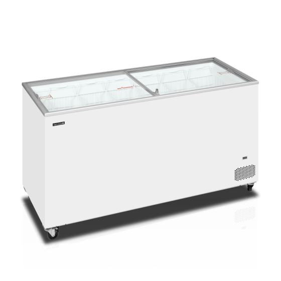 Congelador de Arcón TEFCOLD IC502SC | Tapas Planas de Cristal | 1550x630x892 mm | Capacidad 430 L | Clase Climática 5