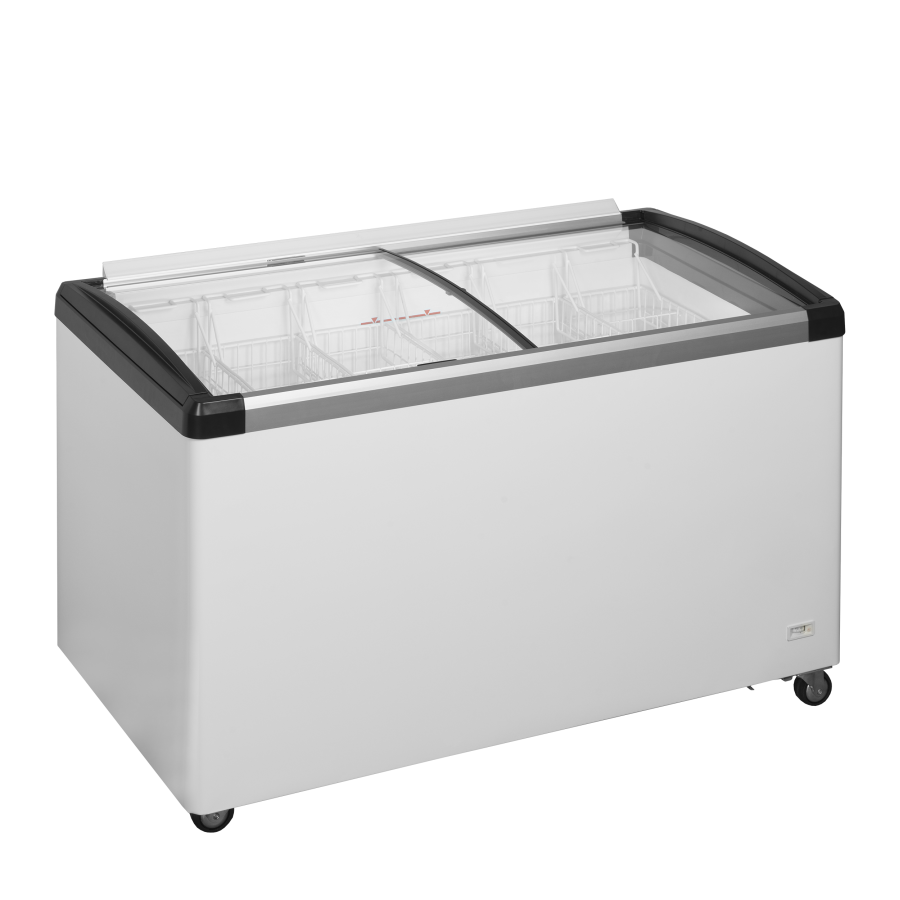 Congelador de Arcón TEFCOLD IDB400-W1 | Tapas de Cristal Curvas | 1350x695x780 mm | Capacidad 312 L | Clase Climática 7
