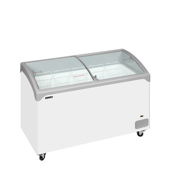 Congelador de Arcón TEFCOLD NIC401SCEB | Tapas de Cristal Curvas e Inclinadas | 1320x650x918 mm | Capacidad 298 L