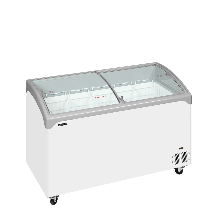 Congelador de Arcón TEFCOLD NIC402SCEB | Tapas de Cristal Curvas e Inclinadas | 1320x650x918 mm | Capacidad 298 L