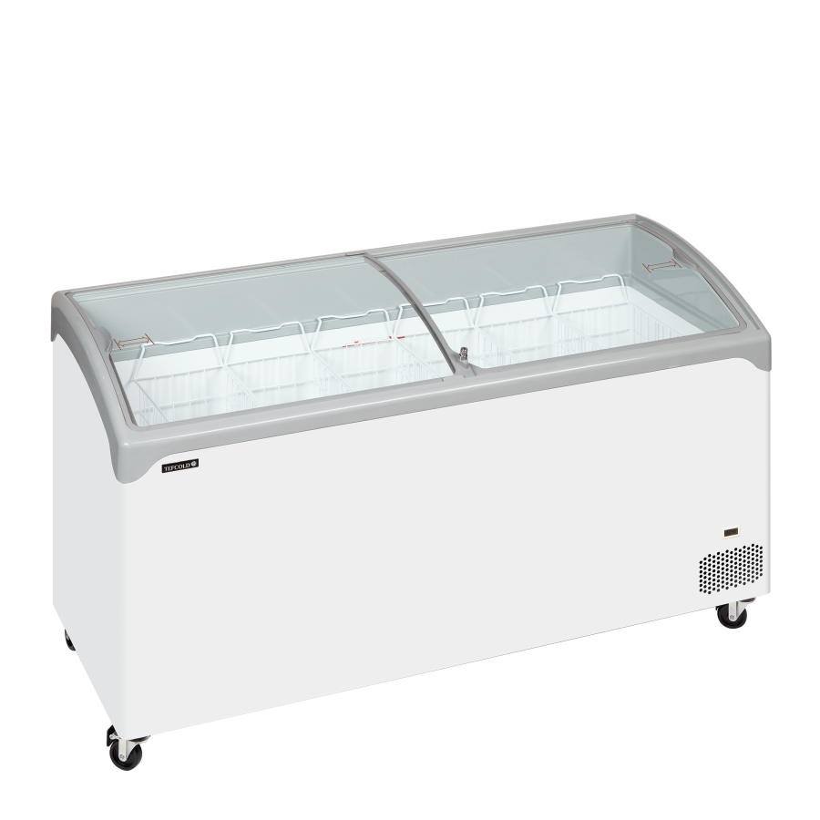 Congelador de Arcón TEFCOLD NIC501SCEB | Tapas de Cristal Curvas e Inclinadas | 1570x650x918 mm | Capacidad 367 L