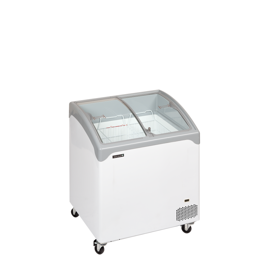 Congelador de Arcón TEFCOLD NIC202SCEB | Tapas de Cristal Curvas e Inclinadas | 740x650x918 mm | Capacidad 126 L