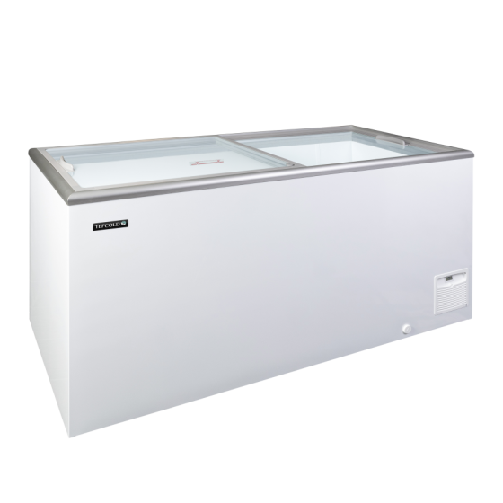 Congelador de Arcón TEFCOLD IDA500-W1 | Tapas de Cristal Planas | 1544x694x867 mm | Capacidad 408 L | Clase Climática 7
