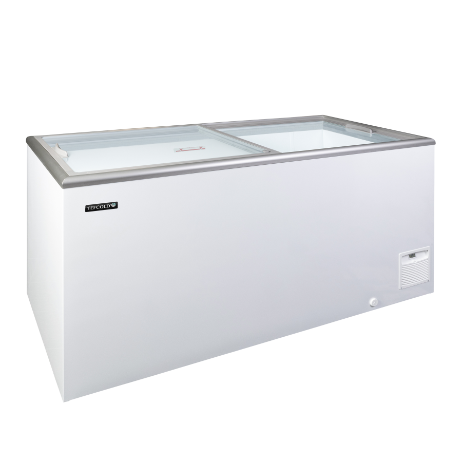 Congelador de Arcón TEFCOLD IDA500-W1 | Tapas de Cristal Planas | 1544x694x867 mm | Capacidad 408 L | Clase Climática 7