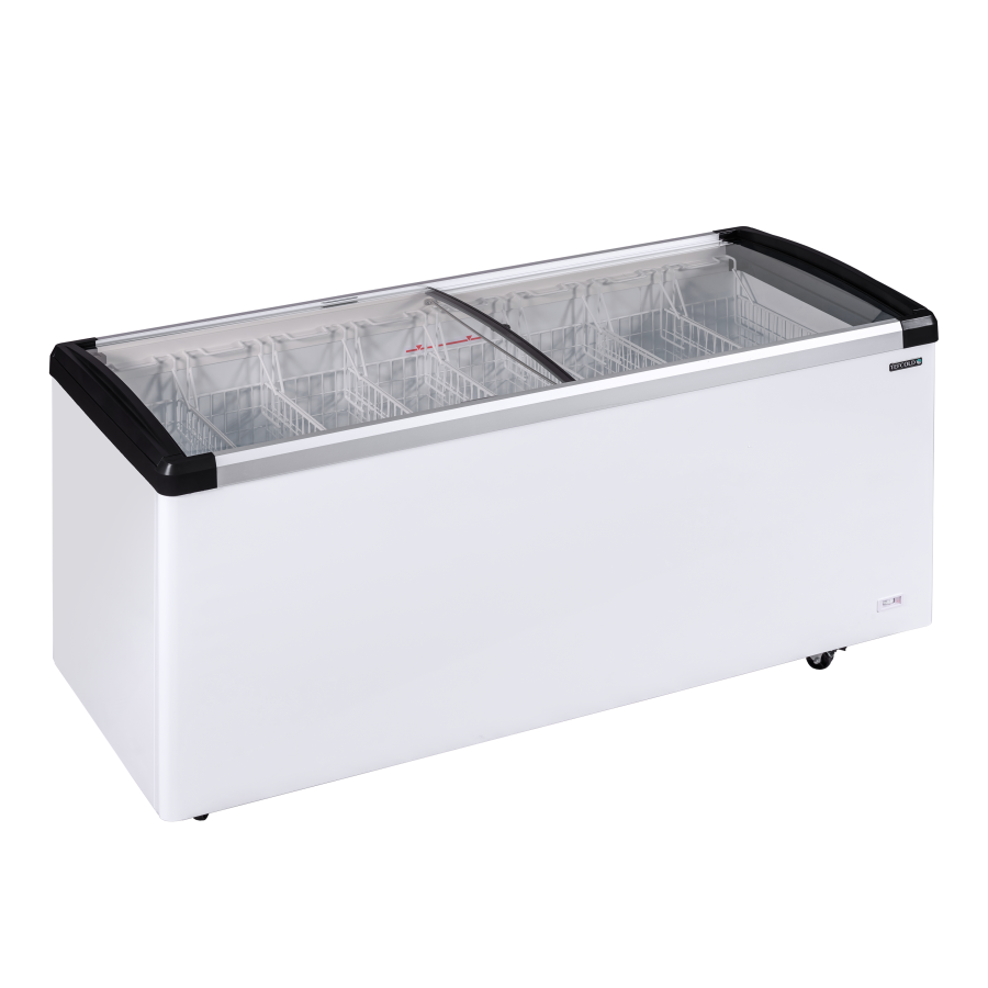 Congelador de Arcón TEFCOLD IDB500-W1 | Tapas de Cristal Curvas | 1655x695x780 mm | Capacidad 395 L | Clase Climática 7
