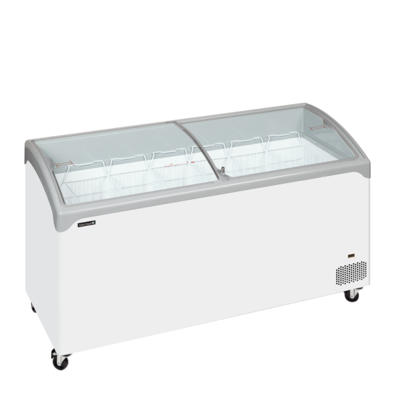 Congelador de Arcón TEFCOLD NIC502SCEB | Tapas de Cristal Curvas e Inclinadas | 1570x650x918 mm | Capacidad 367 L