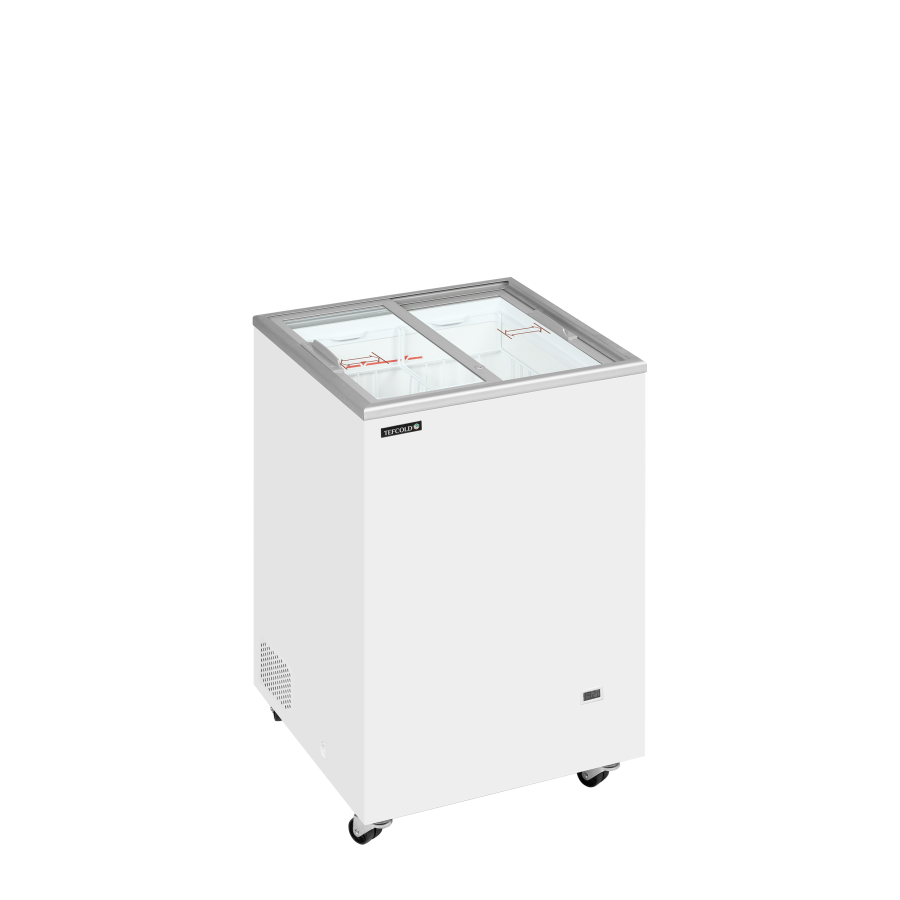 Congelador de Arcón TEFCOLD IC102SC | Tapas Planas de Cristal | 570x570x897 mm | Capacidad 91 L | Clase Climática 5