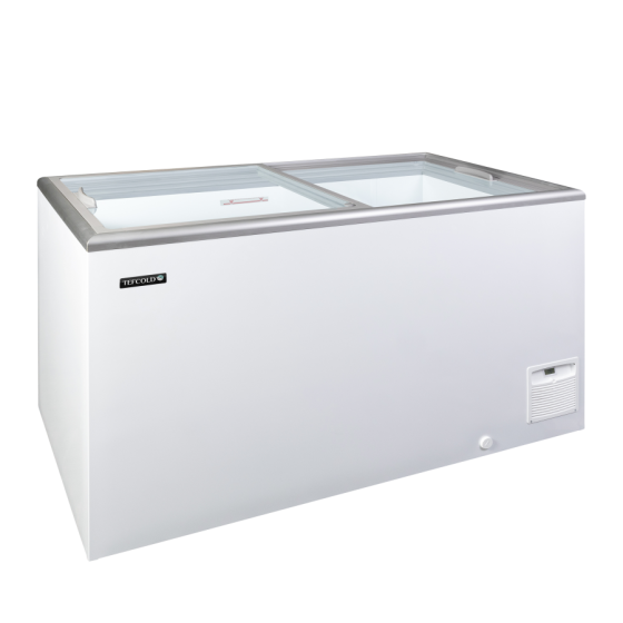 Congelador de Arcón TEFCOLD IDA400-W1 | Tapas de Cristal Planas | 1344x694x867 mm | Capacidad 345 L | Clase Climática 7