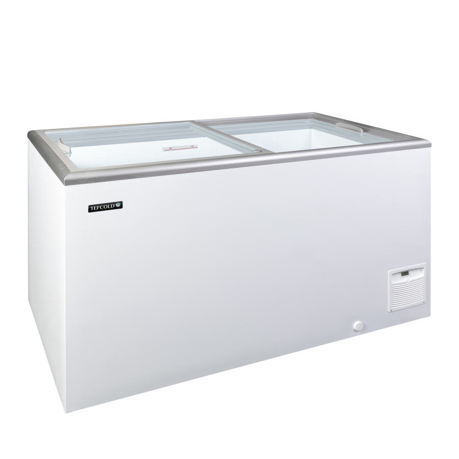 Congelador de Arcón TEFCOLD IDA400-W1 | Tapas de Cristal Planas | 1344x694x867 mm | Capacidad 345 L | Clase Climática 7