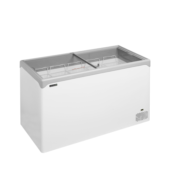 Congelador de Arcón TEFCOLD NIC402SC | Tapas de Cristal Planas | 1320x650x885 mm | Capacidad 298 L | Clase Climática 5