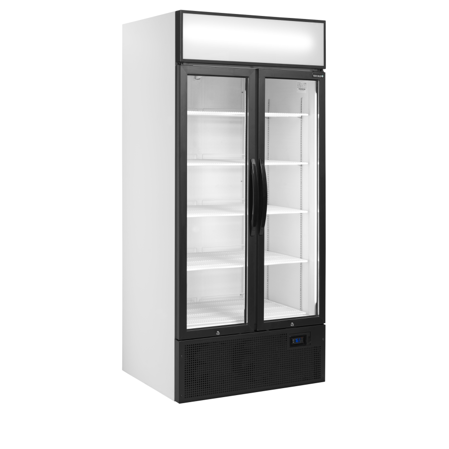 Expositor Refrigerado TEFCOLD FSC891H | 535L Netos | 2 Puertas Cristal | Vent. | LED | +2/+10°C | Clase C | 890x740x1990 mm