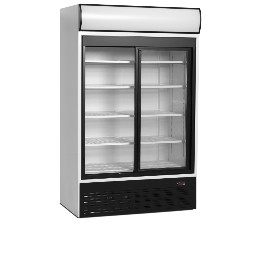 Expositor Refrigerado TEFCOLD FSC1200S | Marquesina Iluminada | 2 Puertas Correderas | 1200x740x2000 mm | Capacidad 645 L