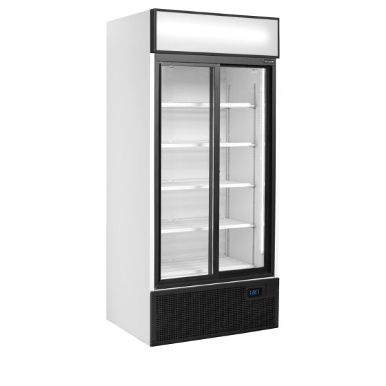 Expositor Refrigerado TEFCOLD FSC891S | 2 Puertas Correderas | Marquesina Iluminada | 890x740x1990 mm | Capacidad 462 L