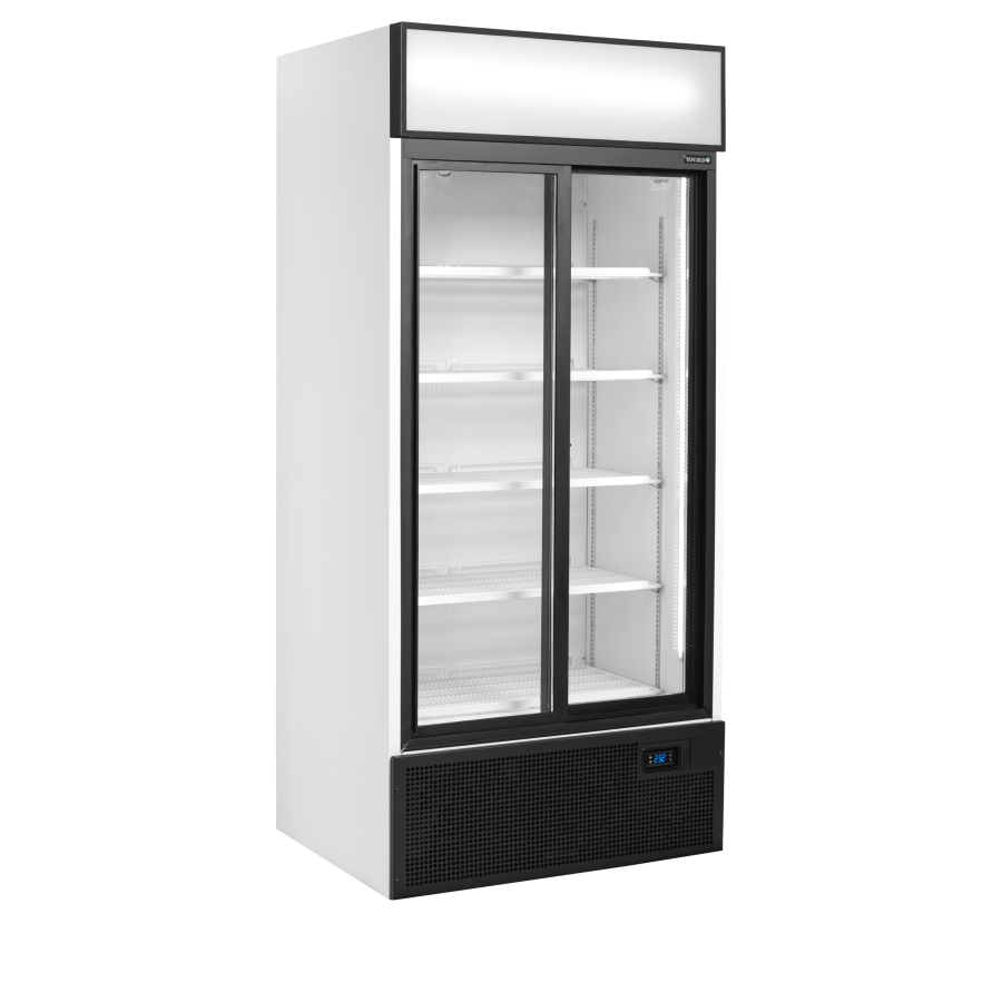 Expositor Refrigerado TEFCOLD FSC891S | 2 Puertas Correderas | Marquesina Iluminada | 890x740x1990 mm | Capacidad 462 L