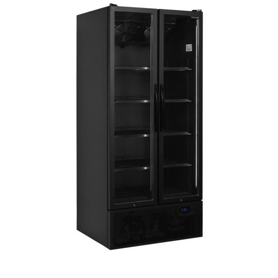 Expositor Refrigerado TEFCOLD FS890H BLACK | 2 Puertas Batientes | 890x740x1990 mm | Capacidad 535 L | Acabado Negro Total